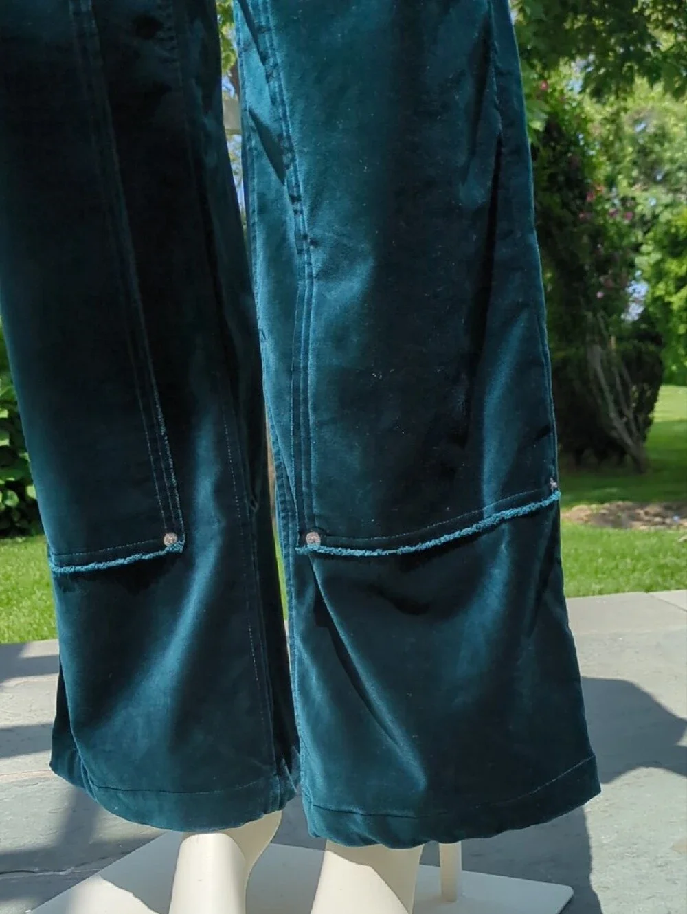 Re/Done Teal Velvet Wide-Leg Pants with Matching Jacket
